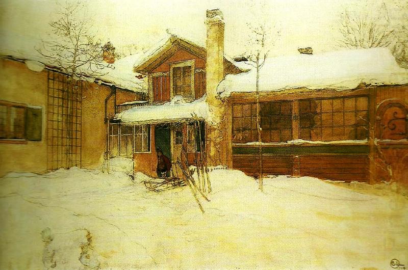 Carl Larsson min stuga pa landet i vinterskrud china oil painting image